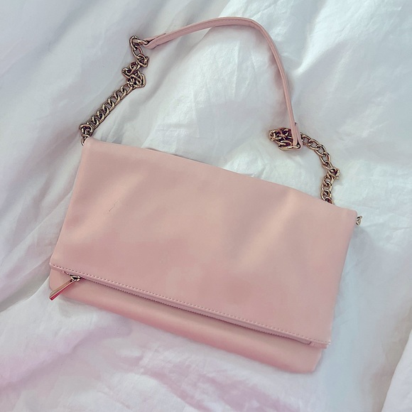 Express Bags Express Gold And Blush Pink Evening Bagclutchcrossbody